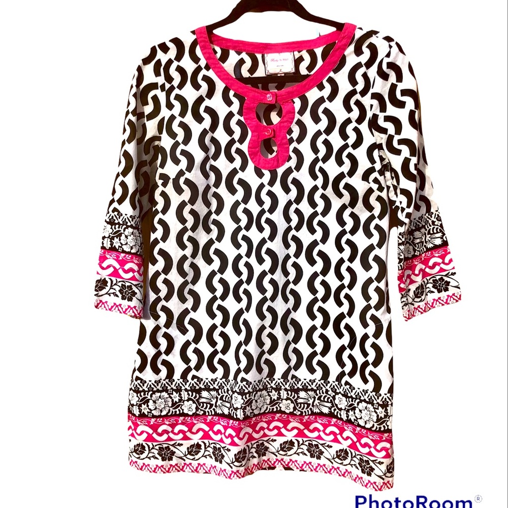 Becky & Max Tunic Shirt Geometric Sz. 6 Lightweight